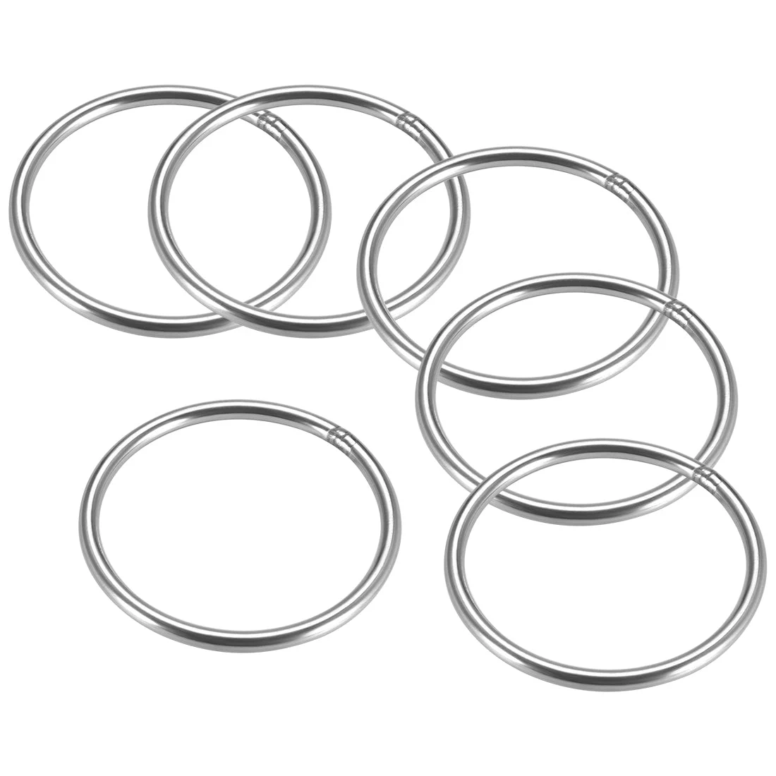 Welded O Ring, 60 x 4mm Strapping Round Rings 201 Stainless Steel 6pcs