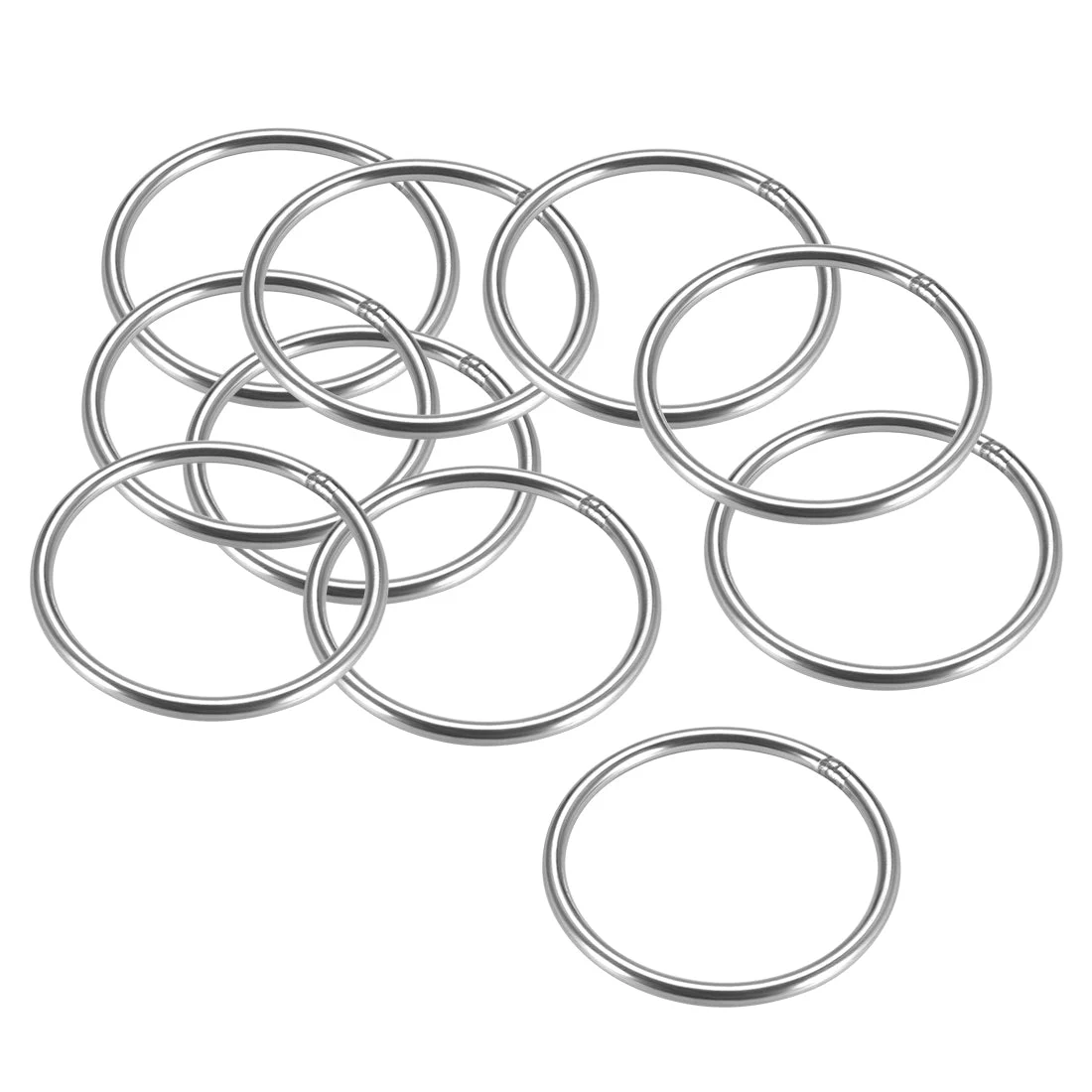 Welded O Ring 60 x 4mm Strapping Round Rings 201 Stainless Steel 10pcs