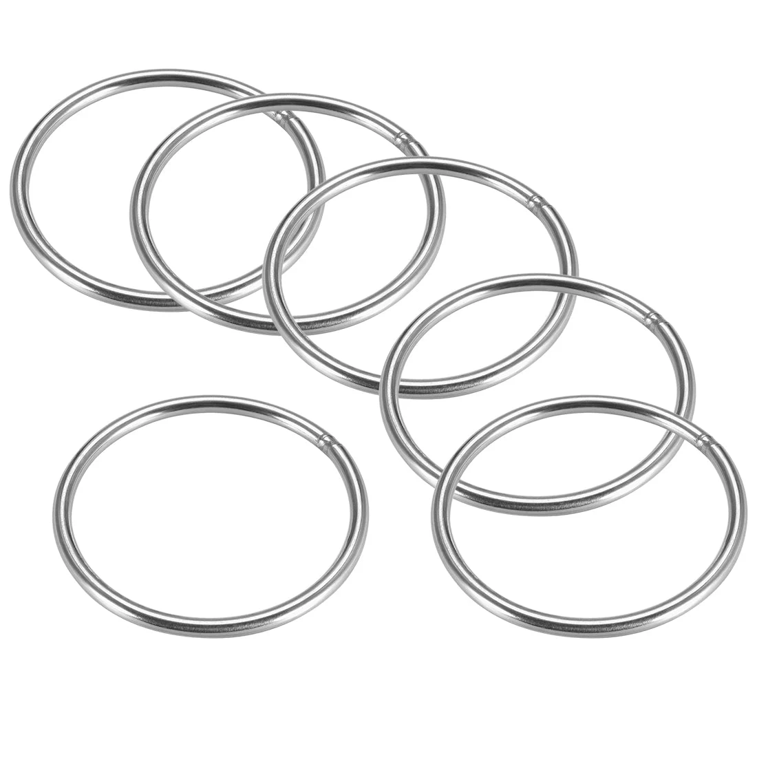 Welded O Ring, 80 x 5mm Strapping Round Rings 201 Stainless Steel 6pcs
