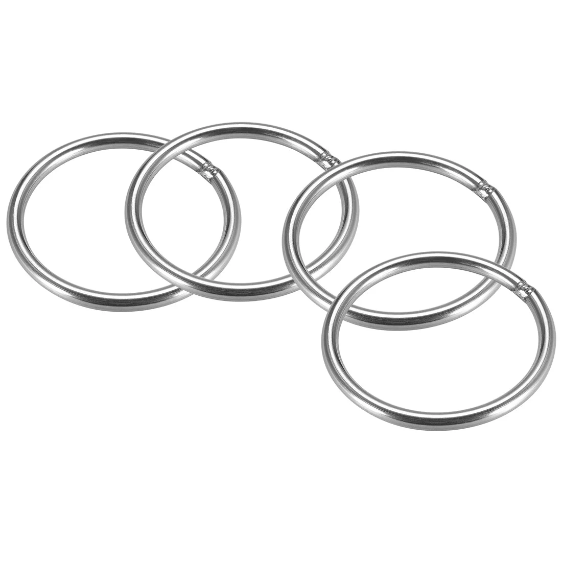 Welded O Ring, 79 x 6mm Strapping Round Rings 201 Stainless Steel 4pcs
