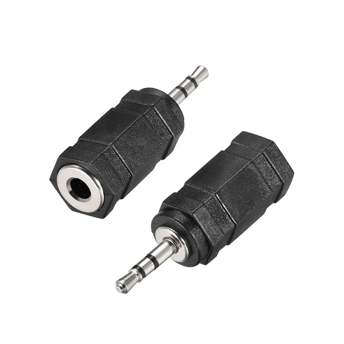 2.5mm Male to 3.5mm Female Connector Stereo Audio Adapter Coupler Converter 2Pcs