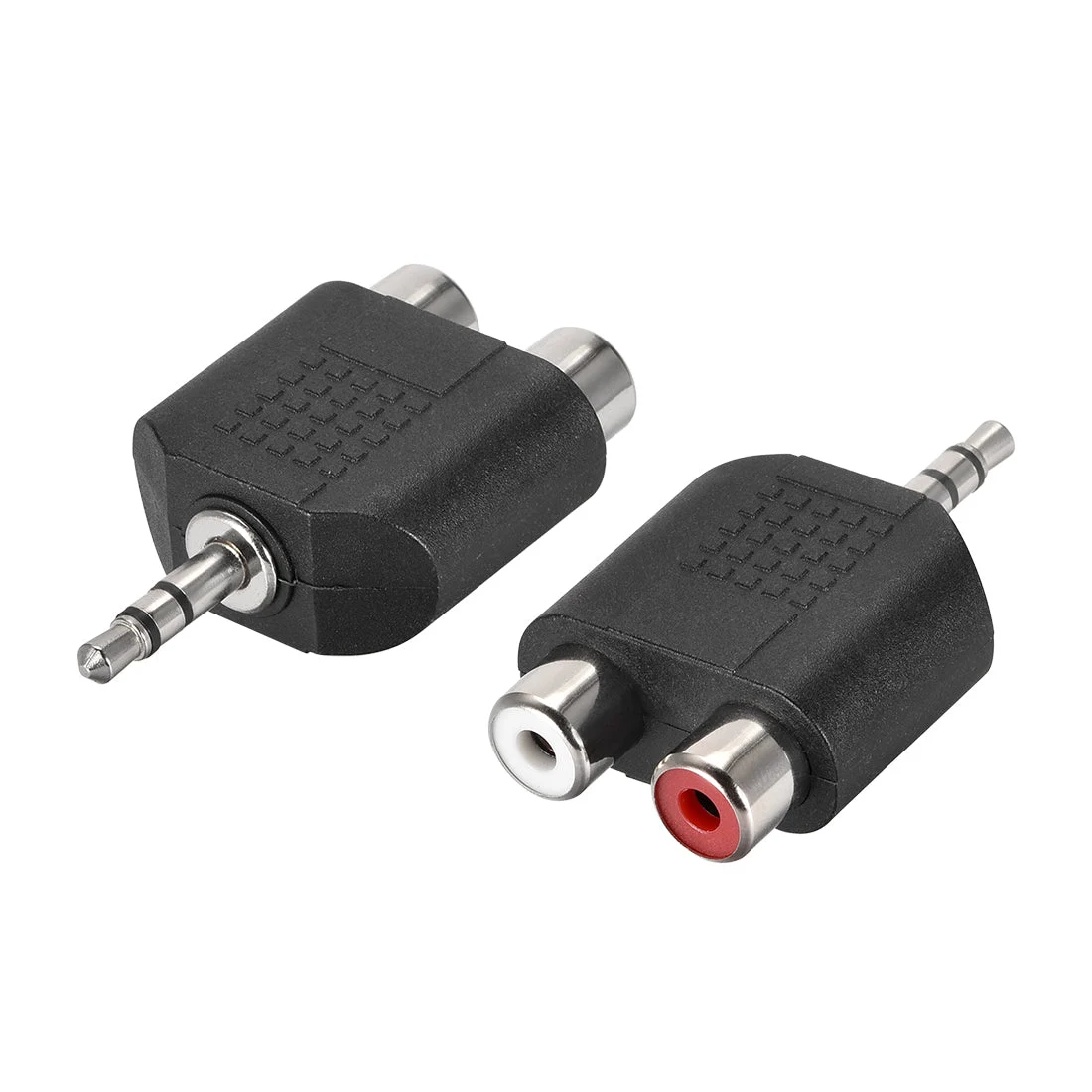 3.5mm Male to 2 RCA Female Connector Stereo Audio Video Cable Adapter Splitter 2Pcs