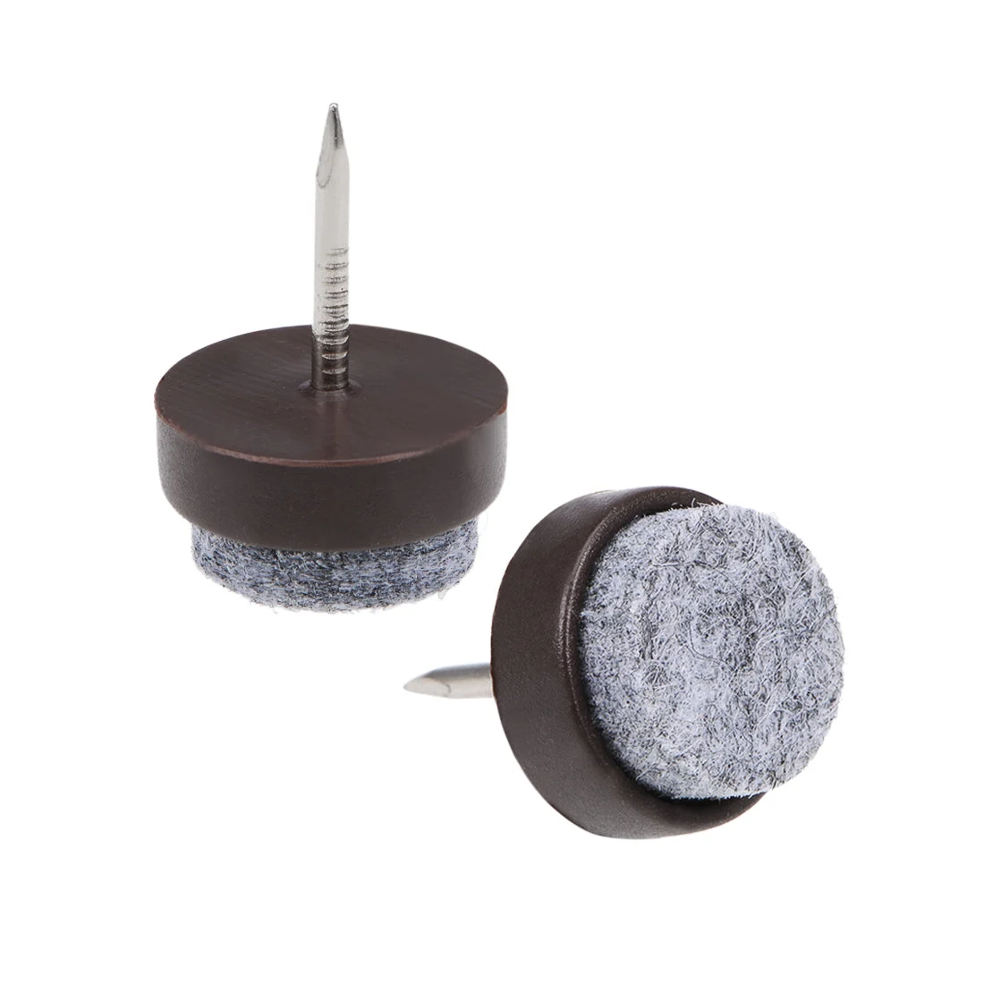 Nail On Furniture Felt Pads Glide Chair Table Leg Protector 17mm Dia Brown 36pcs