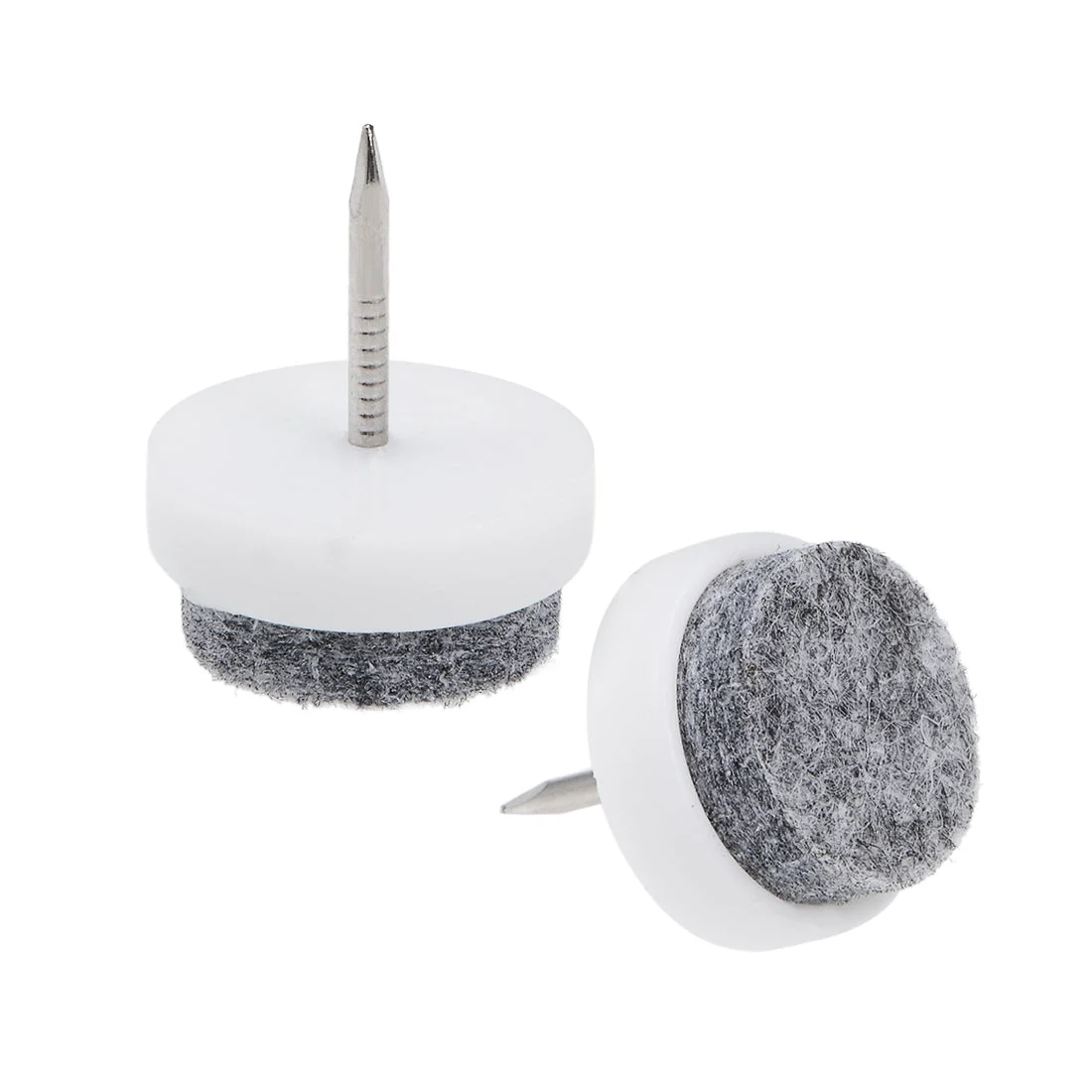 Nail On Furniture Felt Pads Glide Chair Table Leg Protector 20mm Dia 24mm Length White 36pcs