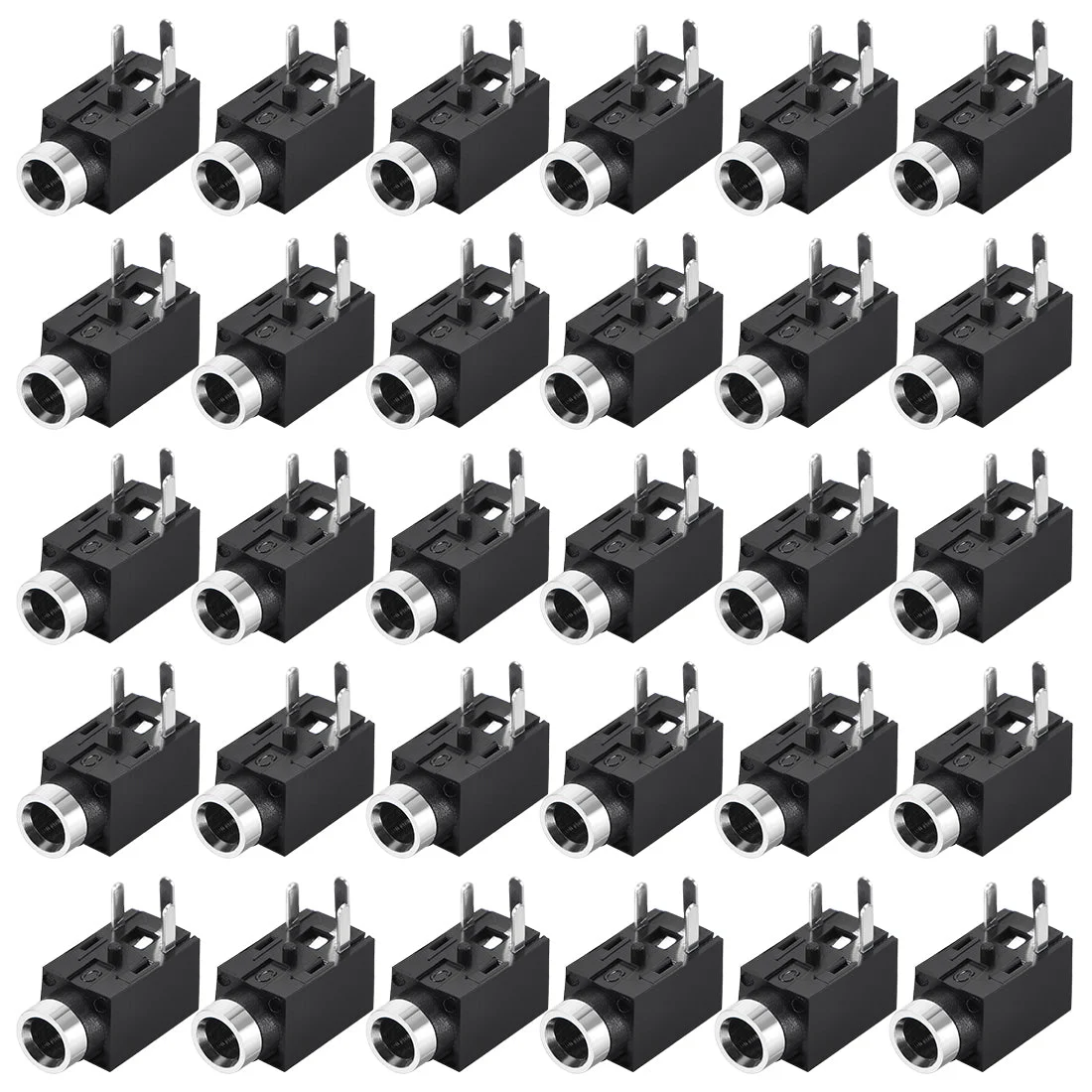 PCB Mount 2.5mm 3 Pin Socket Headphone Stereo Jack Audio Video Connector PJ210 Black 30Pcs