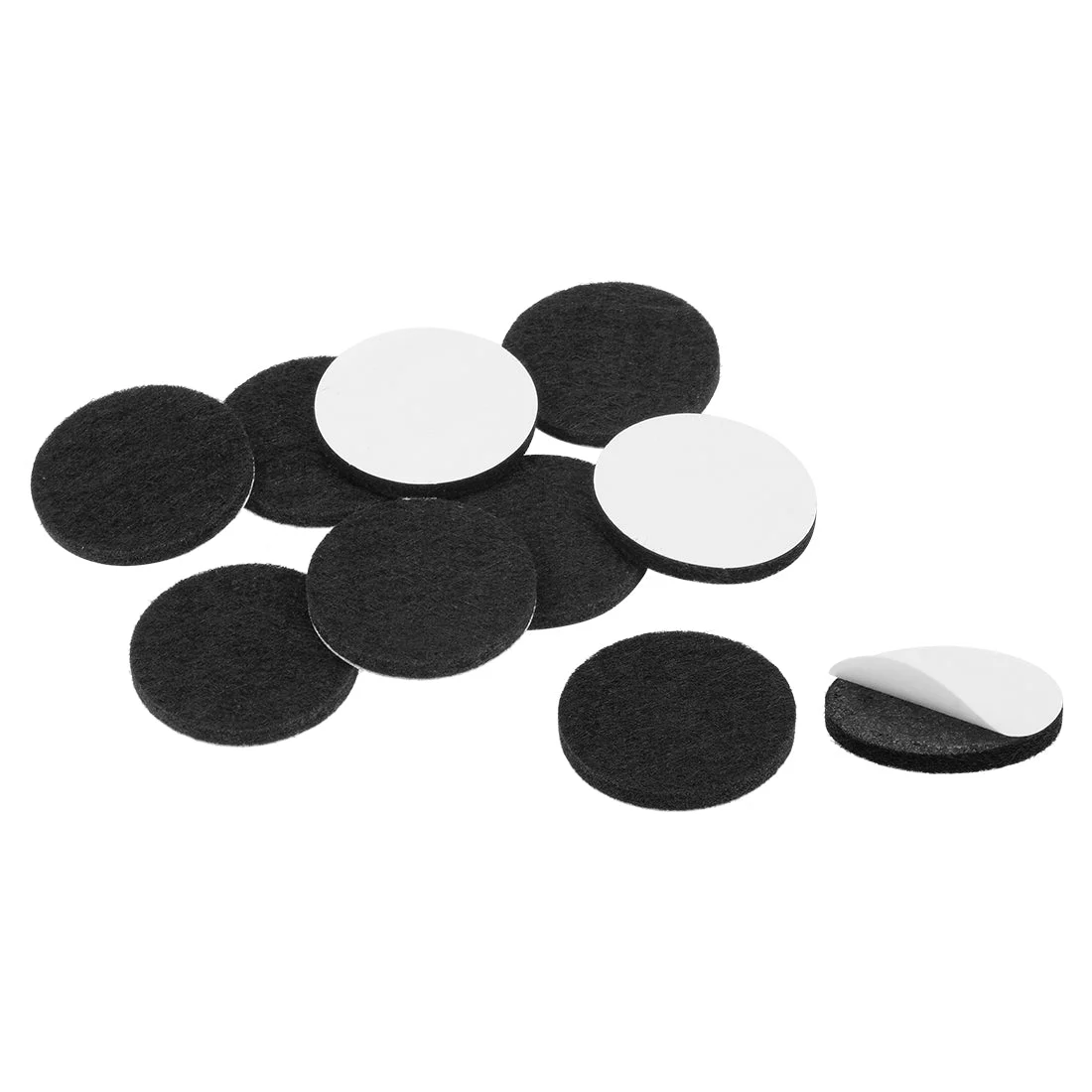 Furniture Pads Adhesive Felt Pads 30mm Dia 3mm Thick Round Black 10Pcs