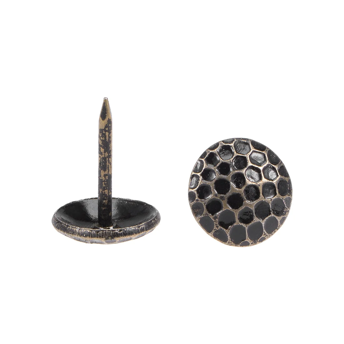 Upholstery Nails Tacks 7/16-Inch Head Dia Antique Round Thumb Push Pins Bronze Tone 60 Pcs