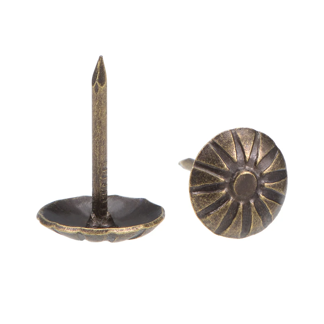 Upholstery Nails Tack 11mm Head Dia Antique Round Thumb Push Pins Bronze Tone 30 Pcs