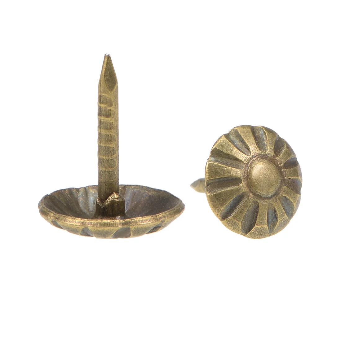 Upholstery Nails Tacks 8mmx10mm Retro Round Thumb Push Pins Bronze Tone for Furniture Sofa Headboards, 25 Pcs