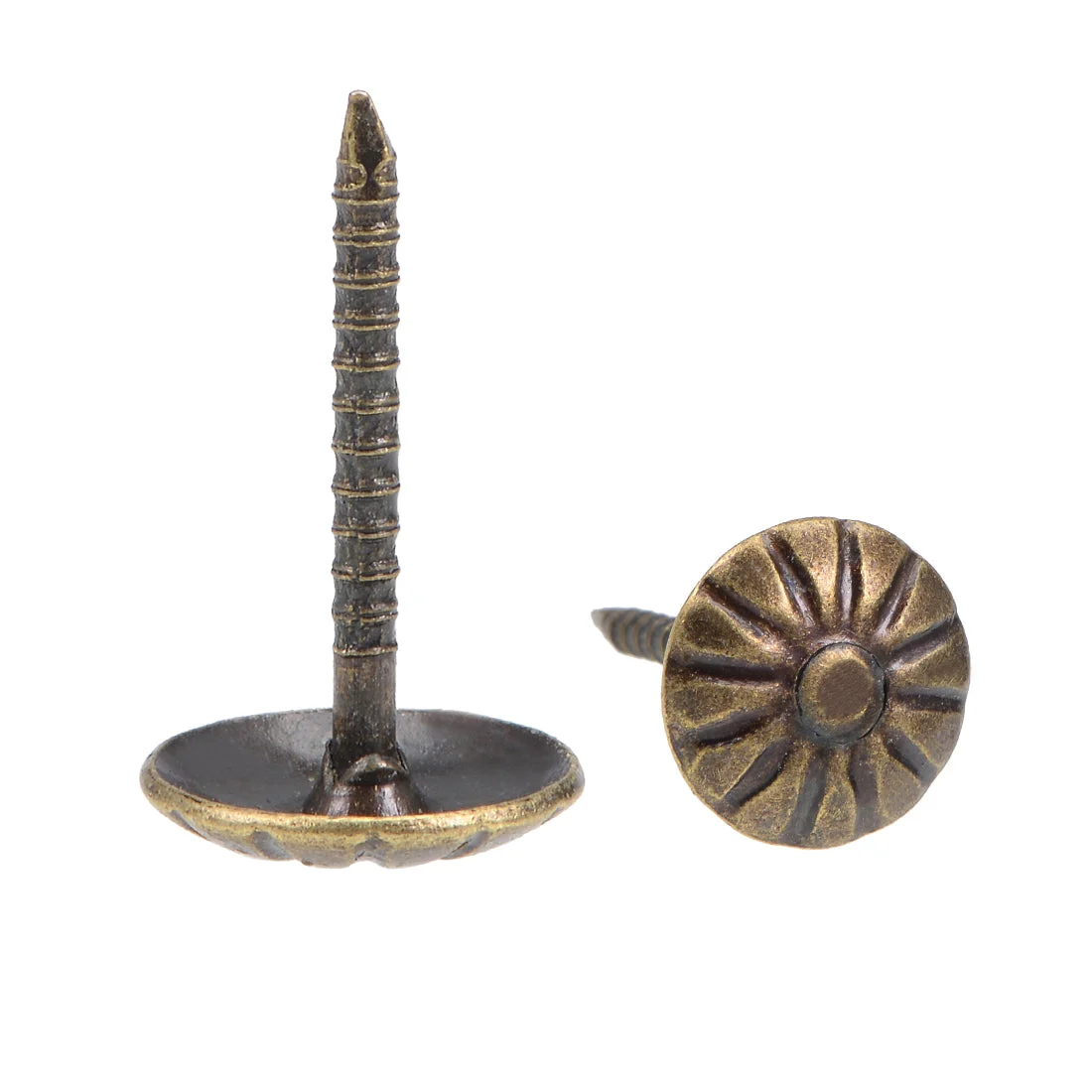 Upholstery Nails Tacks 11mm Head Dia Antique Round Thumb Push Pin Bronze Tone 50 Pcs