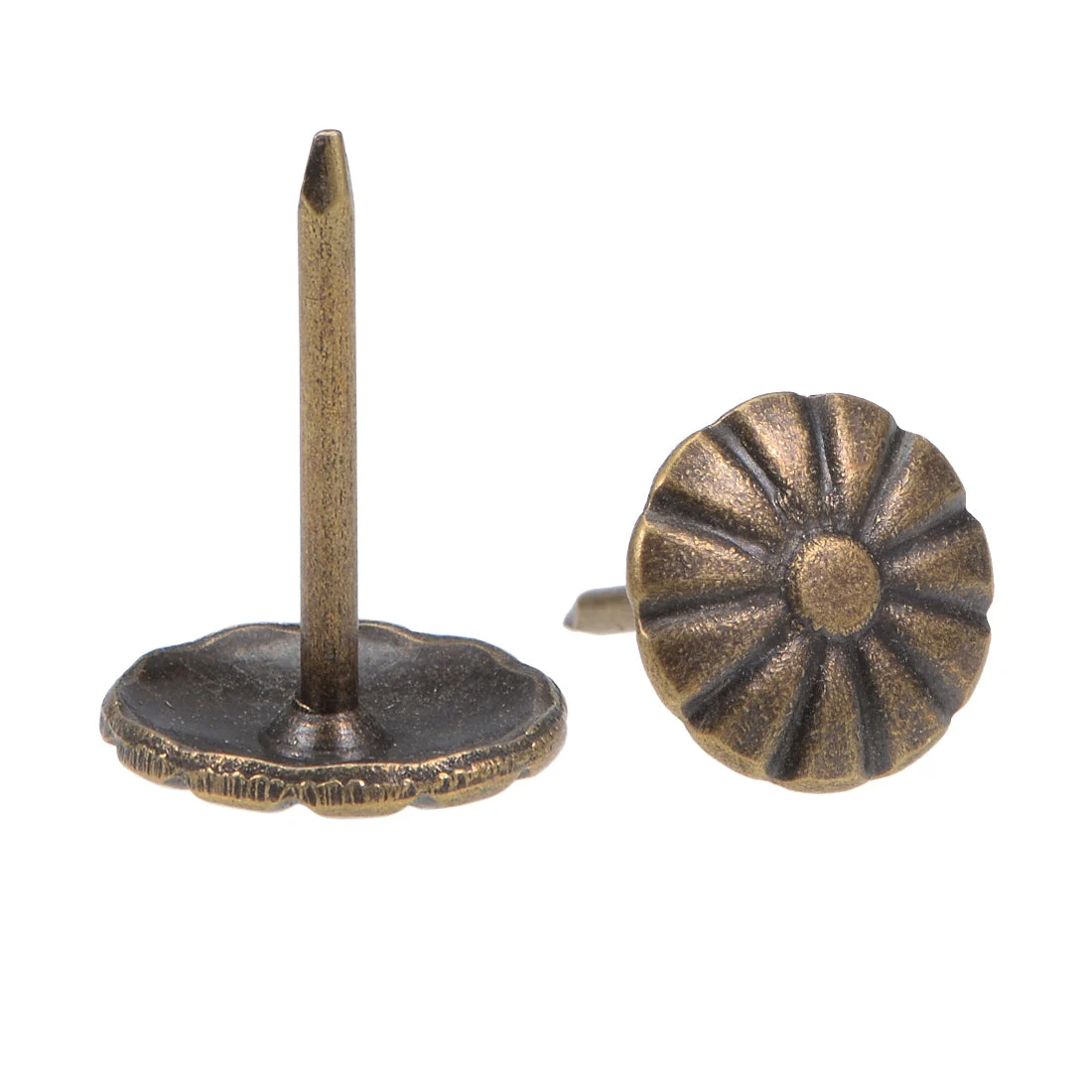 Upholstery Nails Tacks 11mm Head Antique Round Thumb Push Pins Bronze Tone 20 Pcs