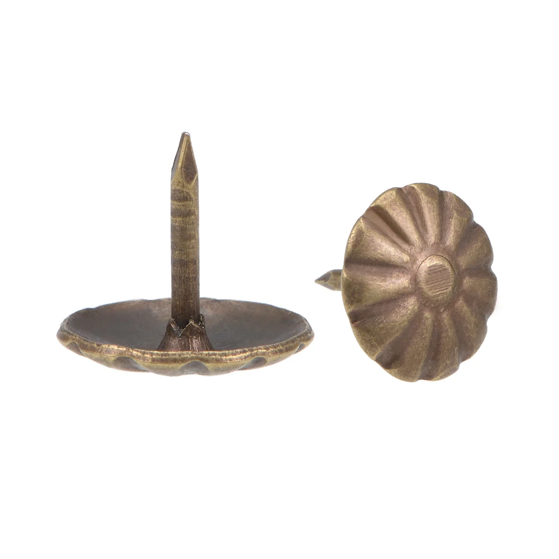 Upholstery Nails Tacks 10mm Head Dia Antique Round Thumb Push Pins Bronze Tone 40 Pcs