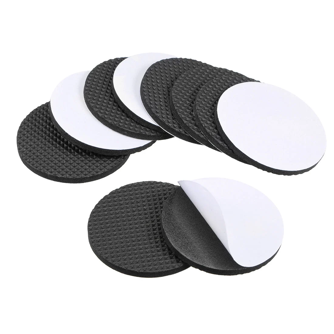 Furniture Pads Adhesive EVA Pads 60mm Dia 4mm Thick Round Black 10Pcs