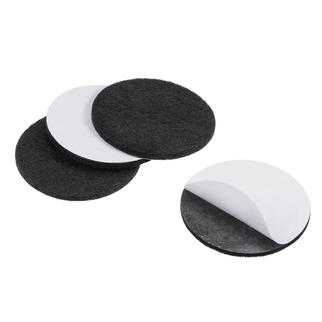 Furniture Pads Adhesive Felt Pads 50mm Diameter 3mm Thick Round Black 4X