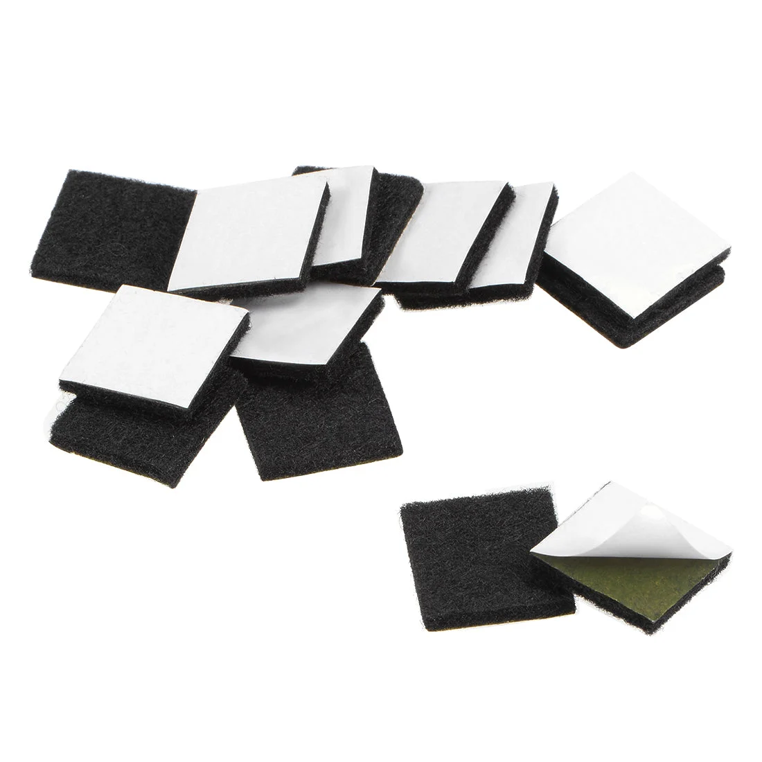 Furniture Pads Adhesive Felt Pads 20mm x 20mm Square 3mm Thick Black 48Pcs