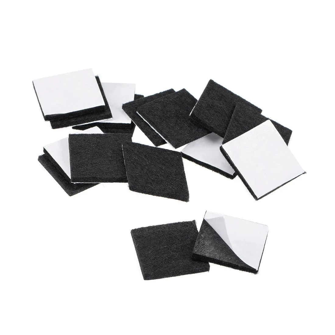 Furniture Pads Adhesive Felt Pads 25mm x 25mm Square 3mm Thick Black 16Pcs