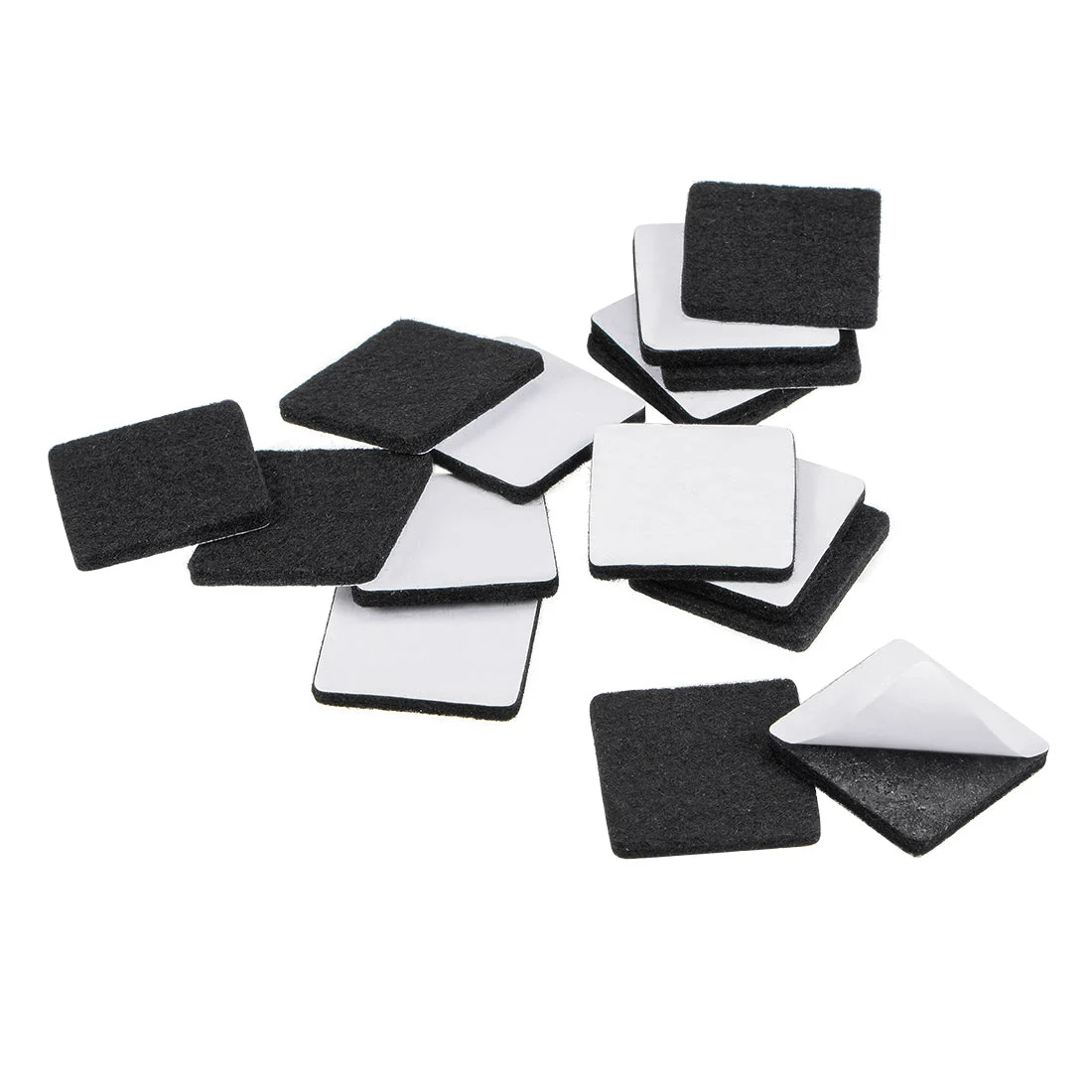 Furniture Pads Adhesive Felt Pads 30mm x 30mm Square 3mm Thick Black 28Pcs