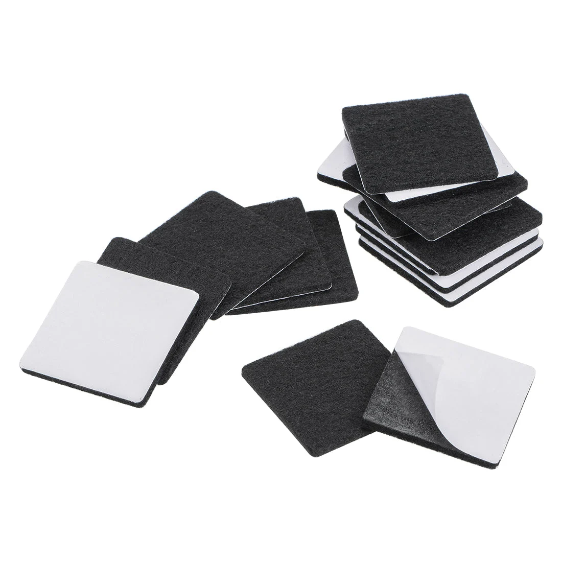 Furniture Pads Adhesive Felt Pads 40mm x 40mm Square 3mm Thick Black 36Pcs