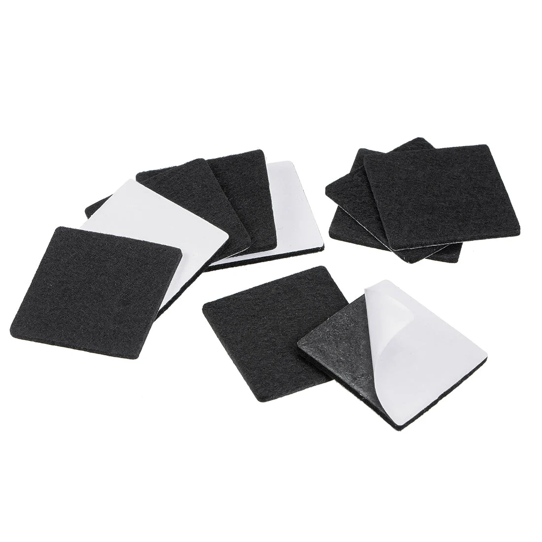 Furniture Pads Adhesive Felt Pads 50mm x 50mm Square 3mm Thick Black 12Pcs