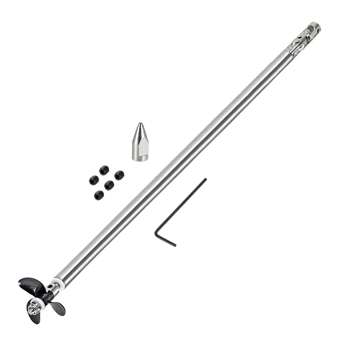4mm Drive Shaft w Propeller and Universal Joint for RC Boat, L300mm Shaft, L250mm Sleeve, D36mm Propeller, Fit for 2mm Motor Shaft