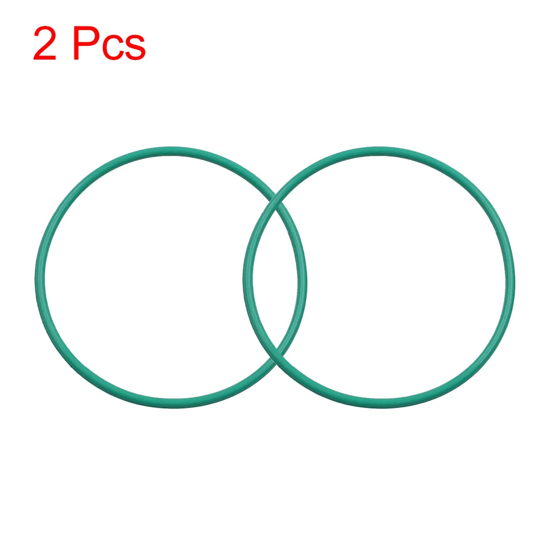 Fluorine Rubber O-Rings, 50mm OD 46mm ID 2mm Width FKM Seal Gasket for Machinery Plumbing, Green, Pack of 2