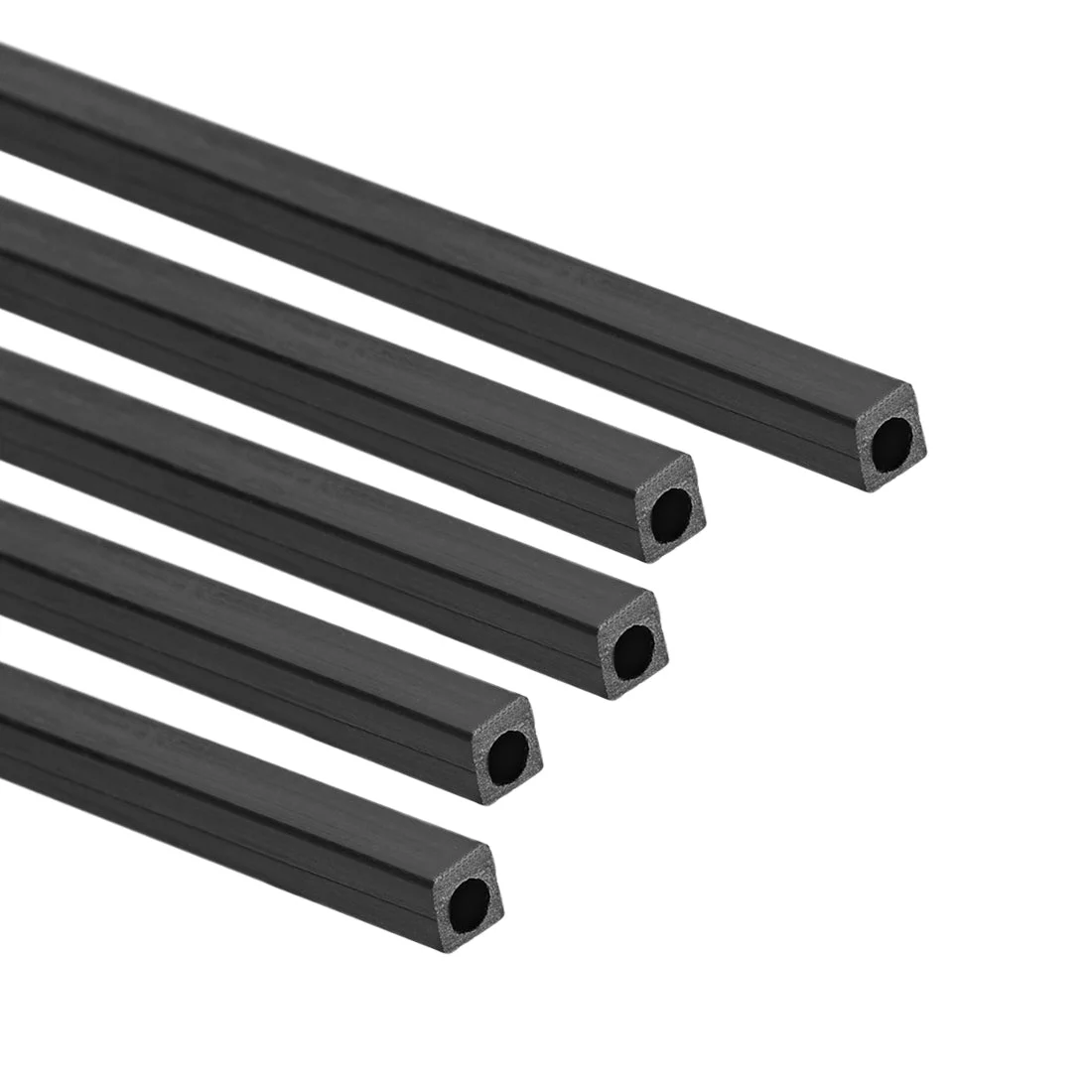 Uxcell Carbon Fiber Square Tube 3x3x2mm Inner Round Dia. 200mm Length Pultruded Carbon Fiber Tubing for RC Airplane 5 Pcs