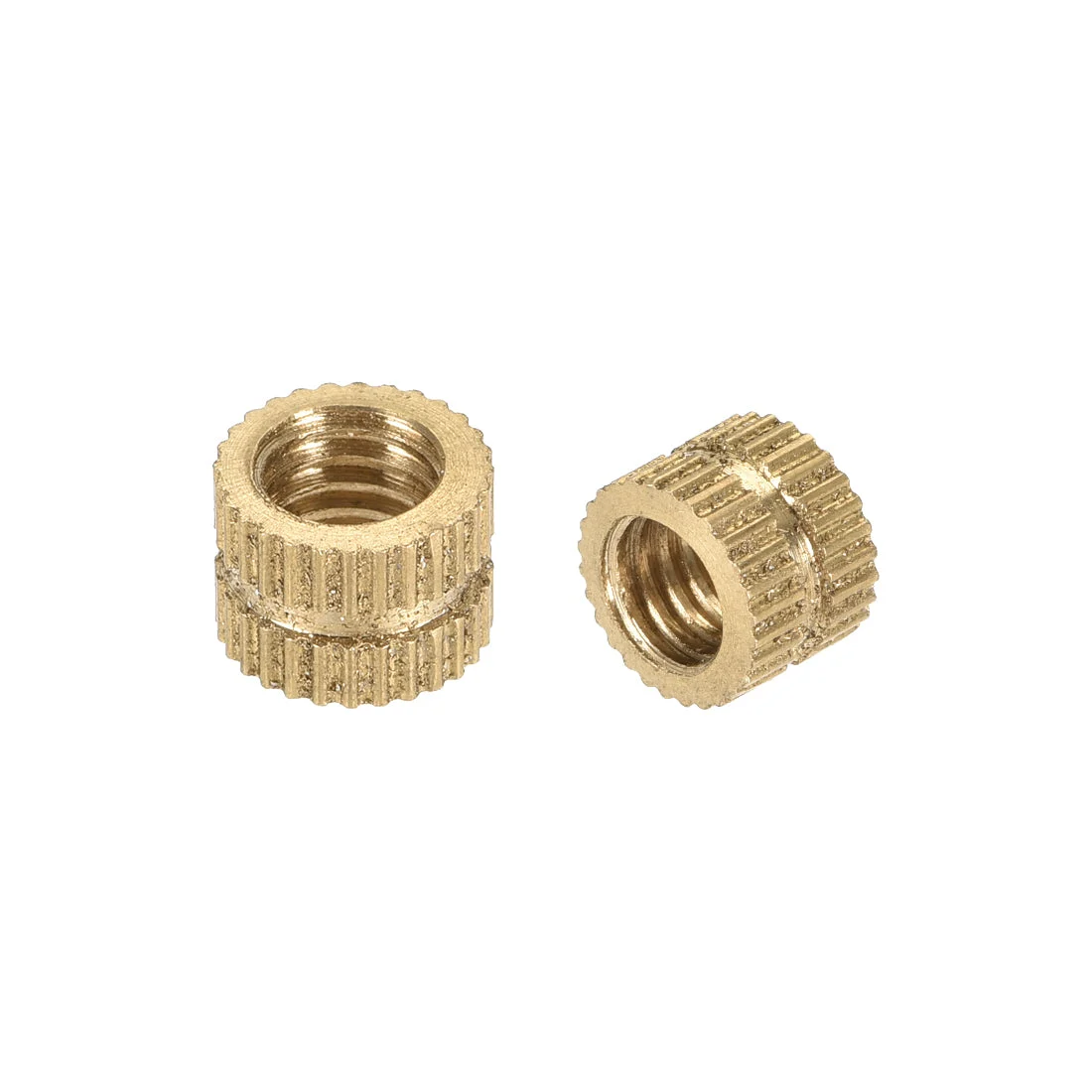 Knurled Insert Nuts, M6 x 6mm(L) x 8mm(OD) Female Thread Brass Embedment Assortment Kit, 20 Pcs