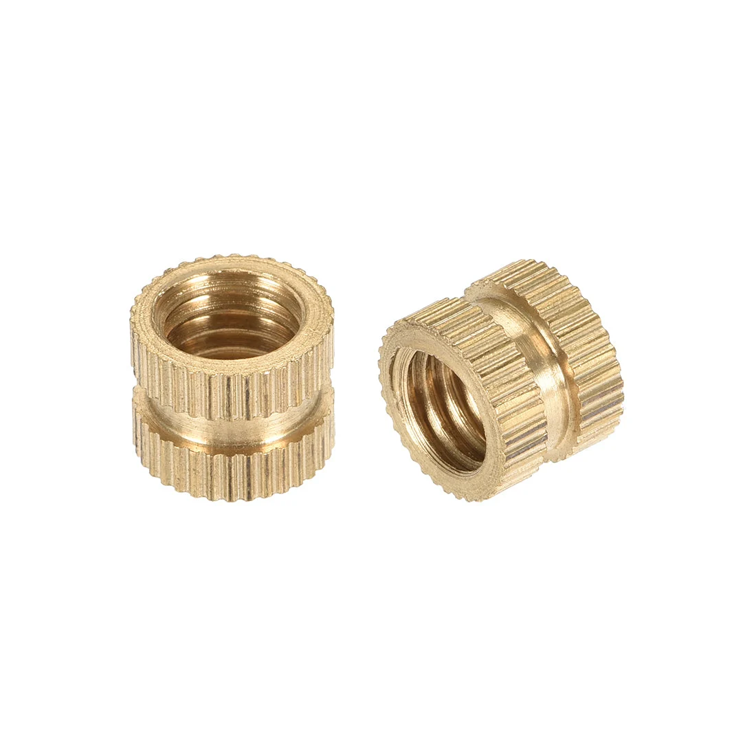 M8 x 8mm(L) x 10mm(OD) Brass Knurled Threaded Insert Embedment Nuts, 15 Pcs