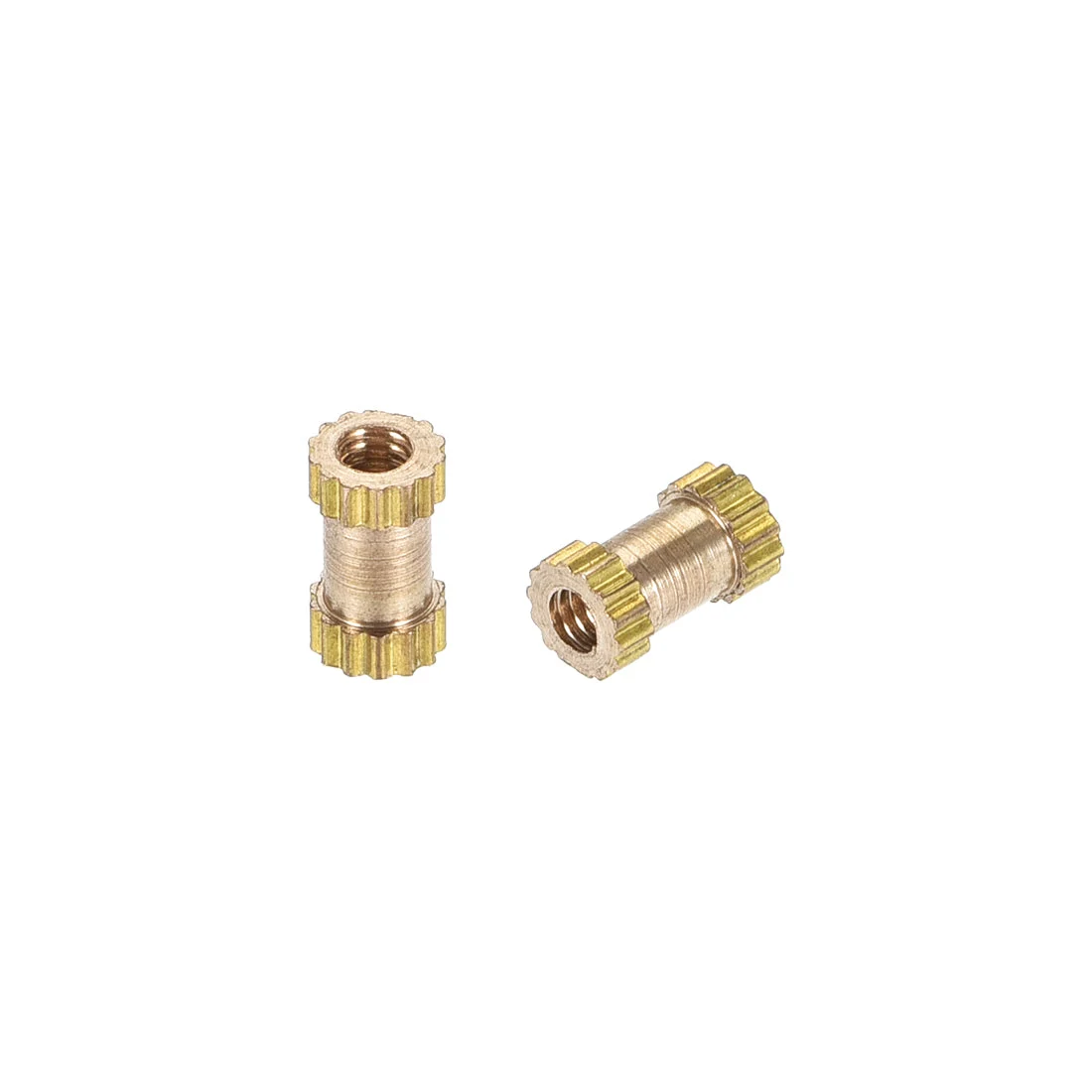 M2 x 6mm(L) x 3.5mm(OD) Brass Knurled Threaded Insert Embedment Nuts, 50 Pcs