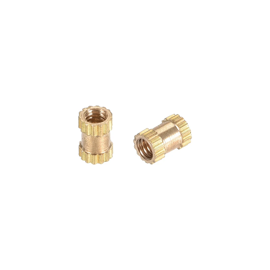 M2.5 x 5mm (L) x 3.5mm (OD) Brass Knurled Threaded Insert Embedment Nuts, 100 X