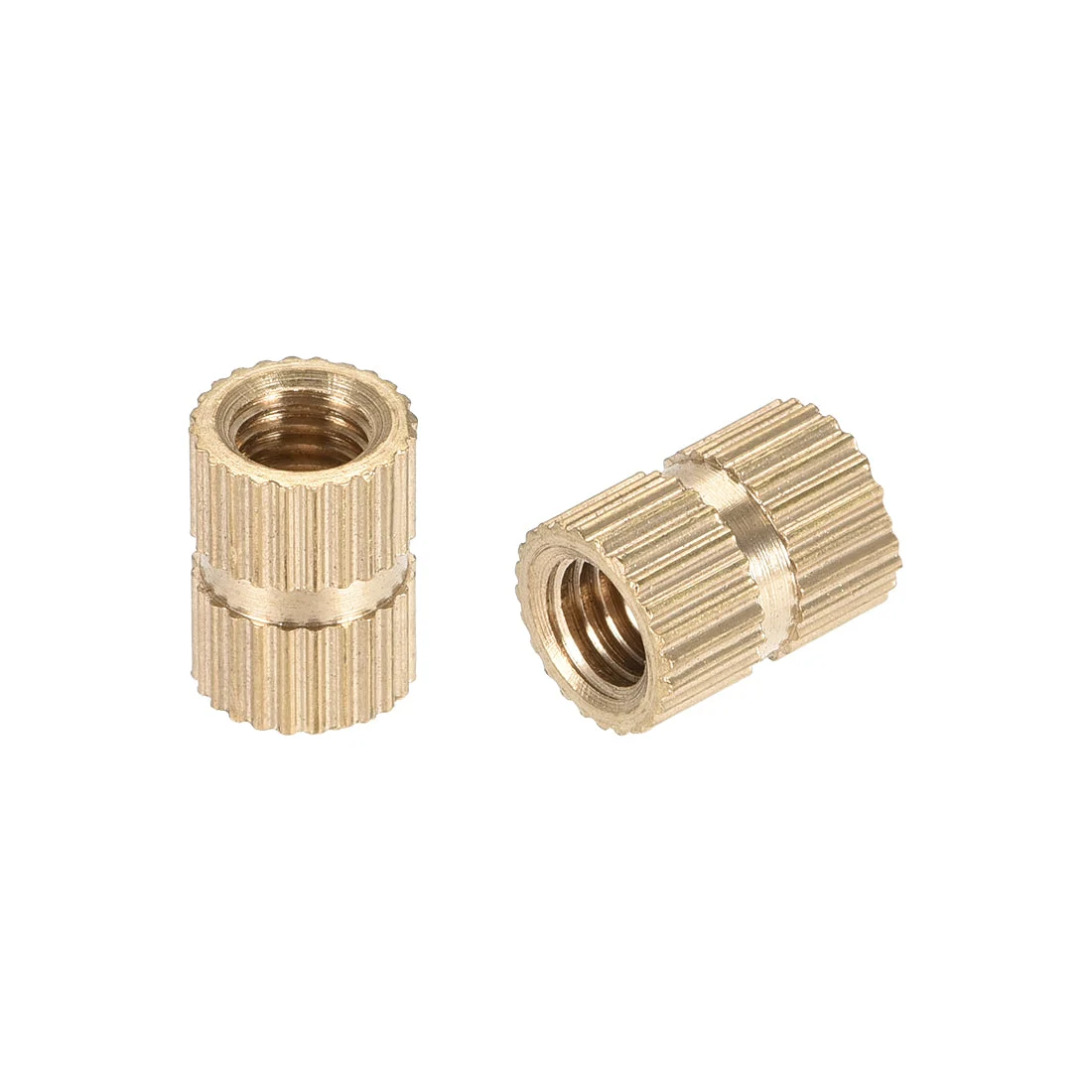 M5 x 10mm (L) x 7mm (OD) Brass Knurled Threaded Insert Embedment Nuts, 50 X
