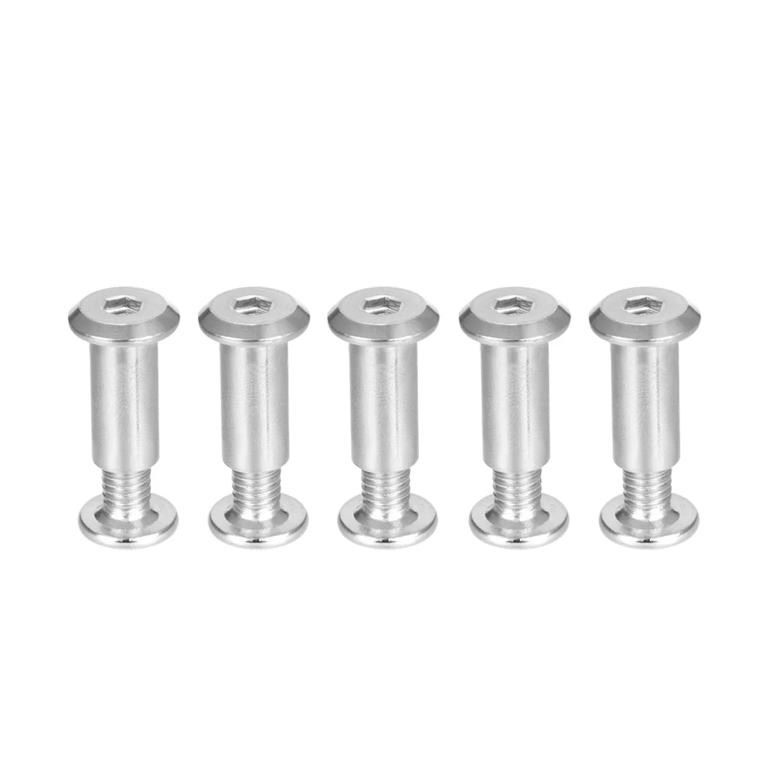 Screw Post Female 8x12mm Belt Buckle Binding Bolts Stainless Steel 5 Sets