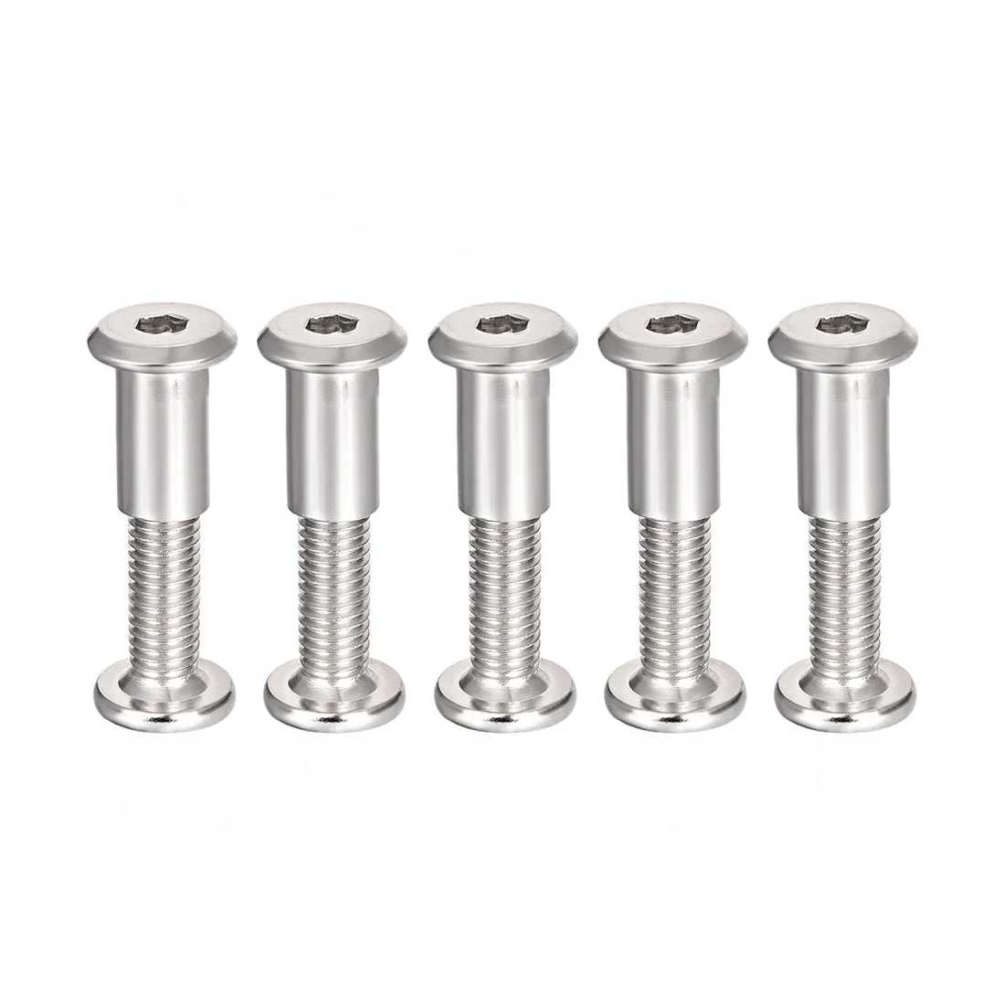 Screw Post Male M8x30mm Belt Buckle Binding Bolts Carbon Steel 5 Sets