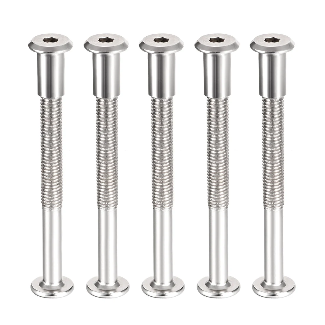 Screw Post Male M8x90mm Belt Buckle Binding Bolts Carbon Steel 5 Sets