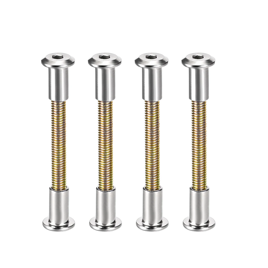 Screw Post Male M6x59mm Belt Buckle Binding Bolts Carbon Steel 4 Sets