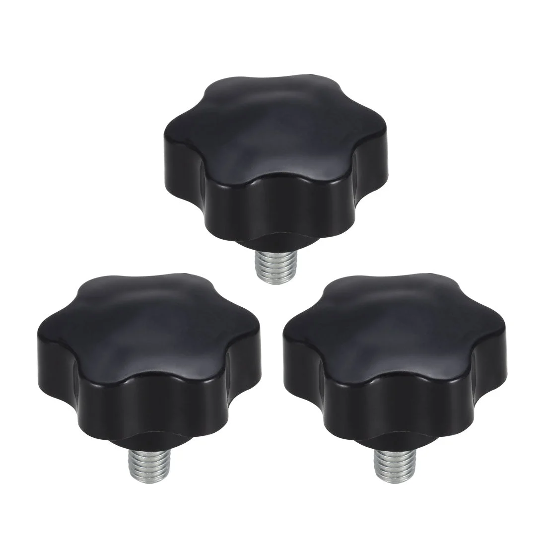 Clamping Screw Knob , 47mm Dia Plum Hex Shaped Grips Star Knob M10 × 16mm Male Thread , 3pcs