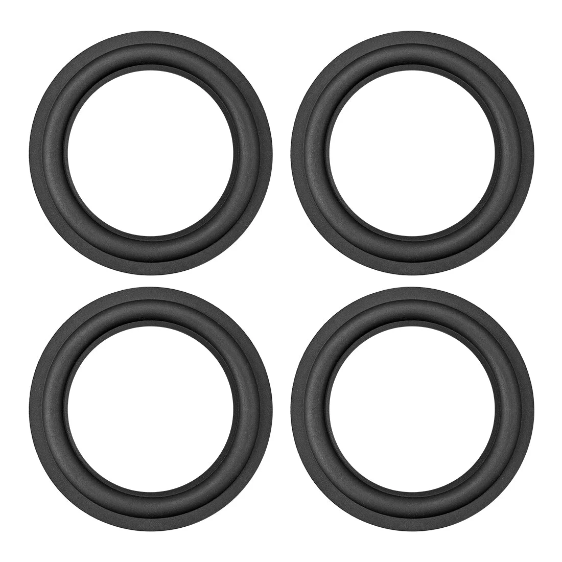 Uxcell 4.5" 4.5 Inch Rubber Edge Surround Rings Replacement Part for Repair or DIY 4pcs