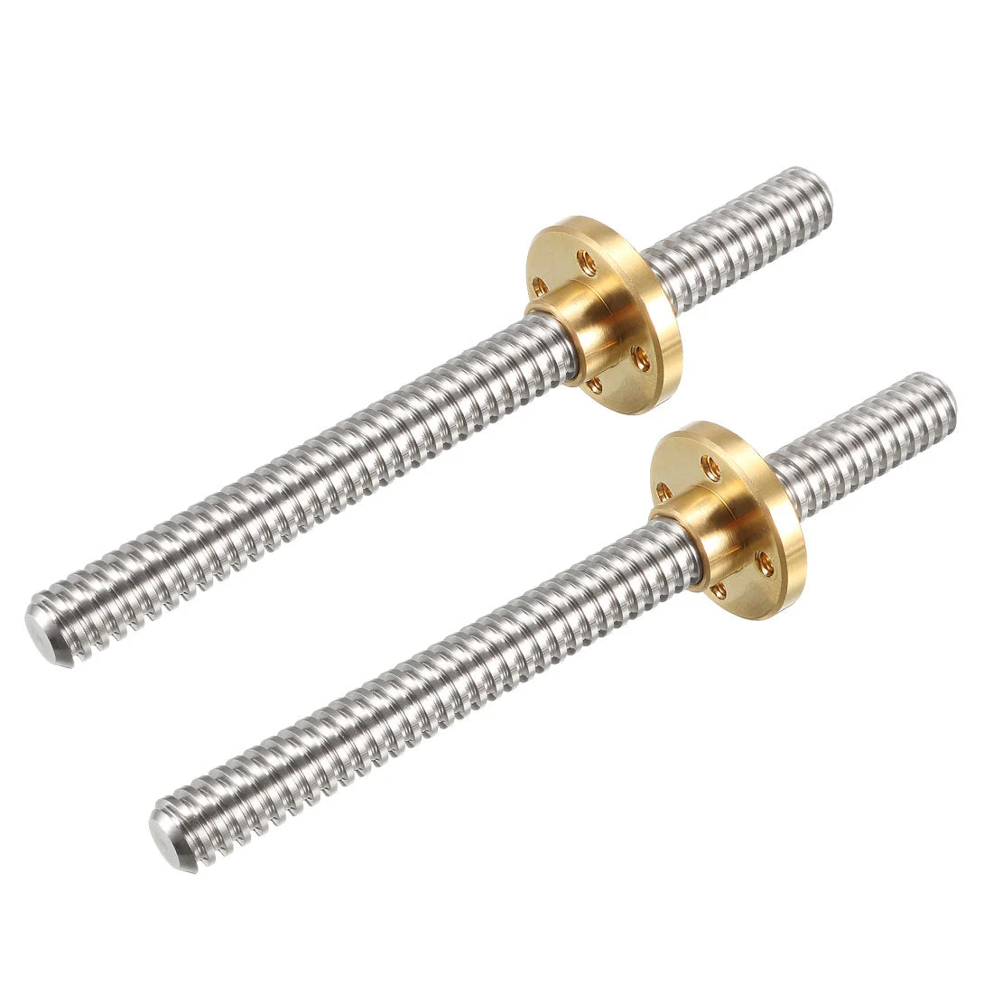 2PCS 100mm T8 Pitch 2mm Lead 2mm Lead Screw Rod with Copper Nut for 3D Printer