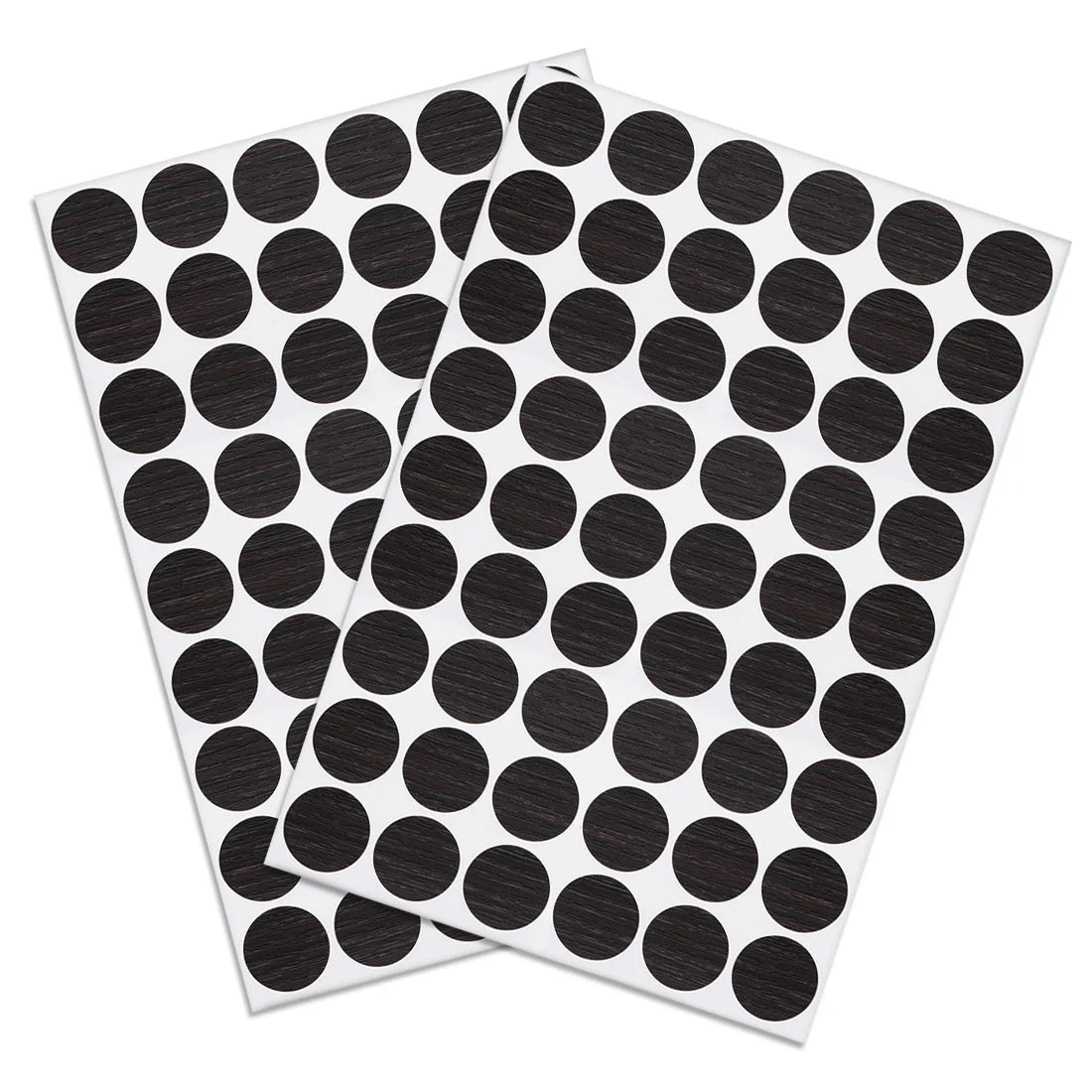 Screw Hole Covers Stickers Textured Plastic Self Adhesive Stickers for Wood Furniture Cabinet Shelve Plate 21mm Dia 108pcs in 2Sheet Black, PC-107
