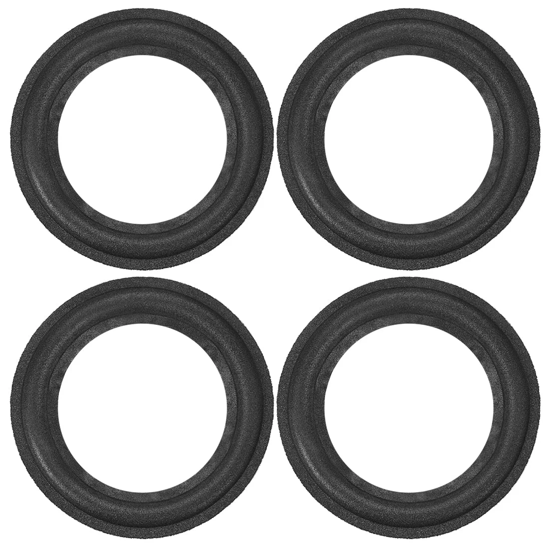 Uxcell 4" Inch Foam Edge Folding Ring Horn Replacement Parts for Black 4Pcs