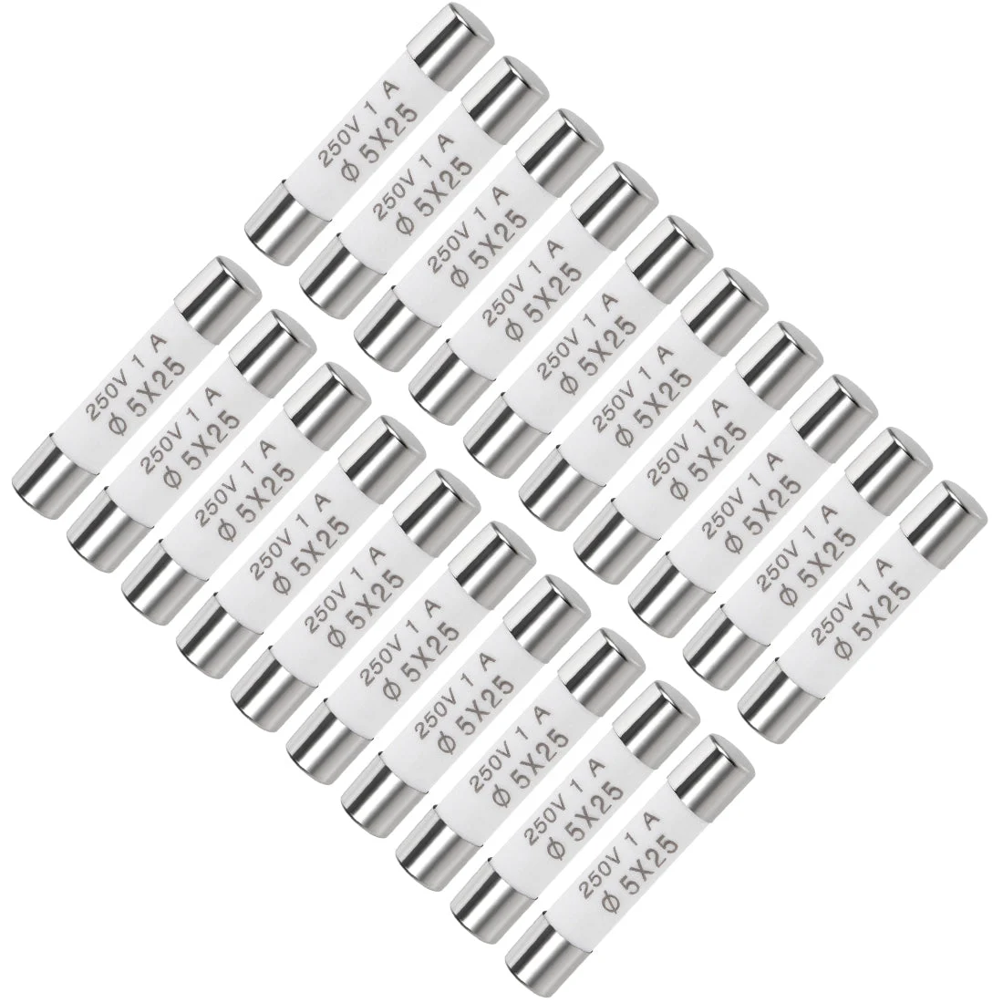 Cartridge Fuses 1A 250V 5x25mm Fast Blow Audio Alarm Amplifier Ceramic 20pcs
