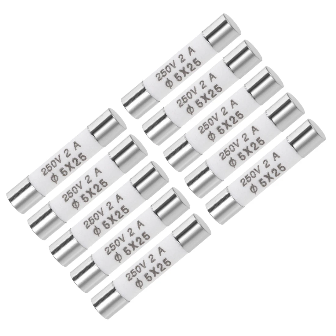Cartridge Fuses 2A 250V 5x25mm Fast Blow Audio Alarm Amplifier Ceramic 10X