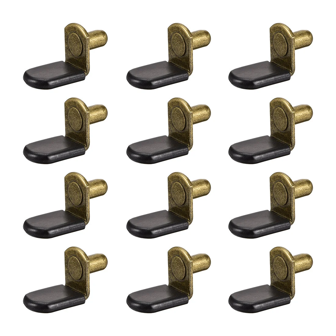 Shelf Support Peg,6mm L-Shaped Support, Furniture Cabinet Closet Shelf,Bracket Pegs w Sleeve,for Kitchen Furniture Book Shelves Supplies,Bronze 50pcs
