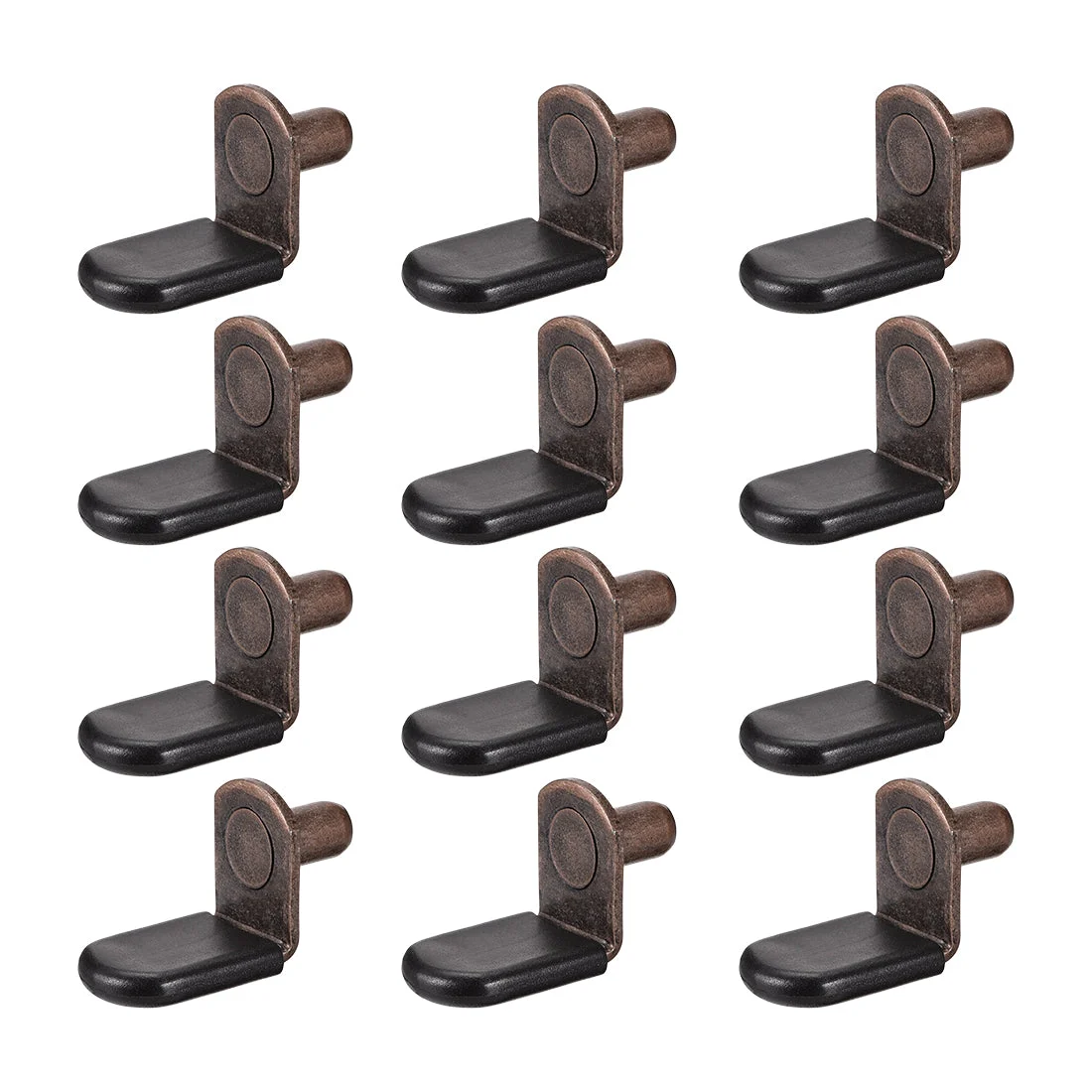 Shelf Support Peg,6mm L-Shaped Support, Furniture Cabinet Shelf,Bracket Pegs w Sleeve,for Kitchen Furniture Book Shelves Supplies,Antique Bronze 20pcs