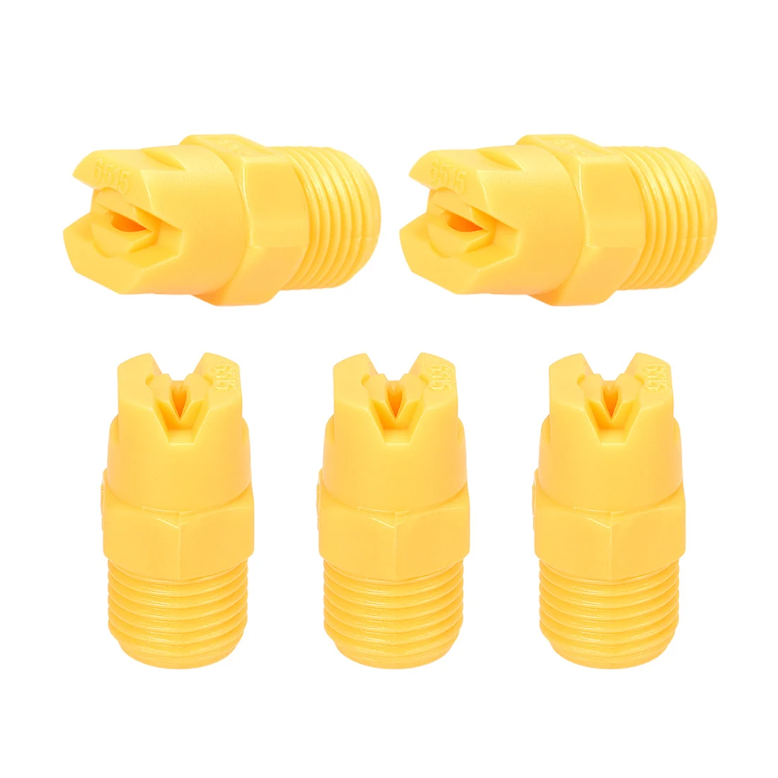 Flat Fan Spray Tip, 1/4BSPT Male Thread PP Nozzle, 5 Pcs (65 Degree, 2.4mm Orifice Diameter)