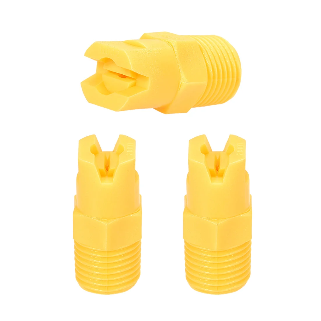 Flat Fan Spray Tip, 1/4BSPT Male Thread PP Nozzle, 3 Pcs (110 Degree, 0.91mm Orifice Diameter)