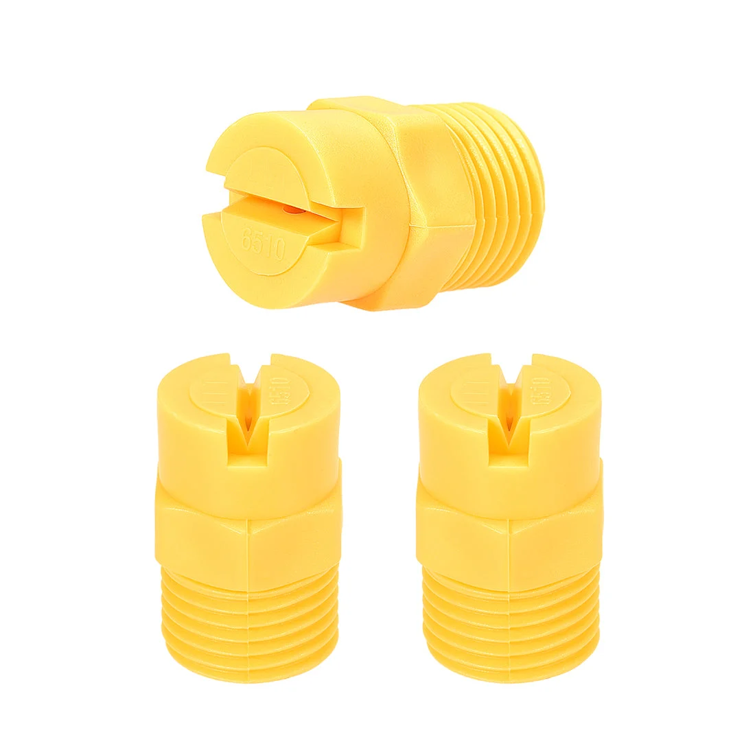 Flat Fan Spray Tip, 1/2NPT Male Thread PP Nozzle, 3 Pcs (65 Degree, 2mm Orifice Diameter)