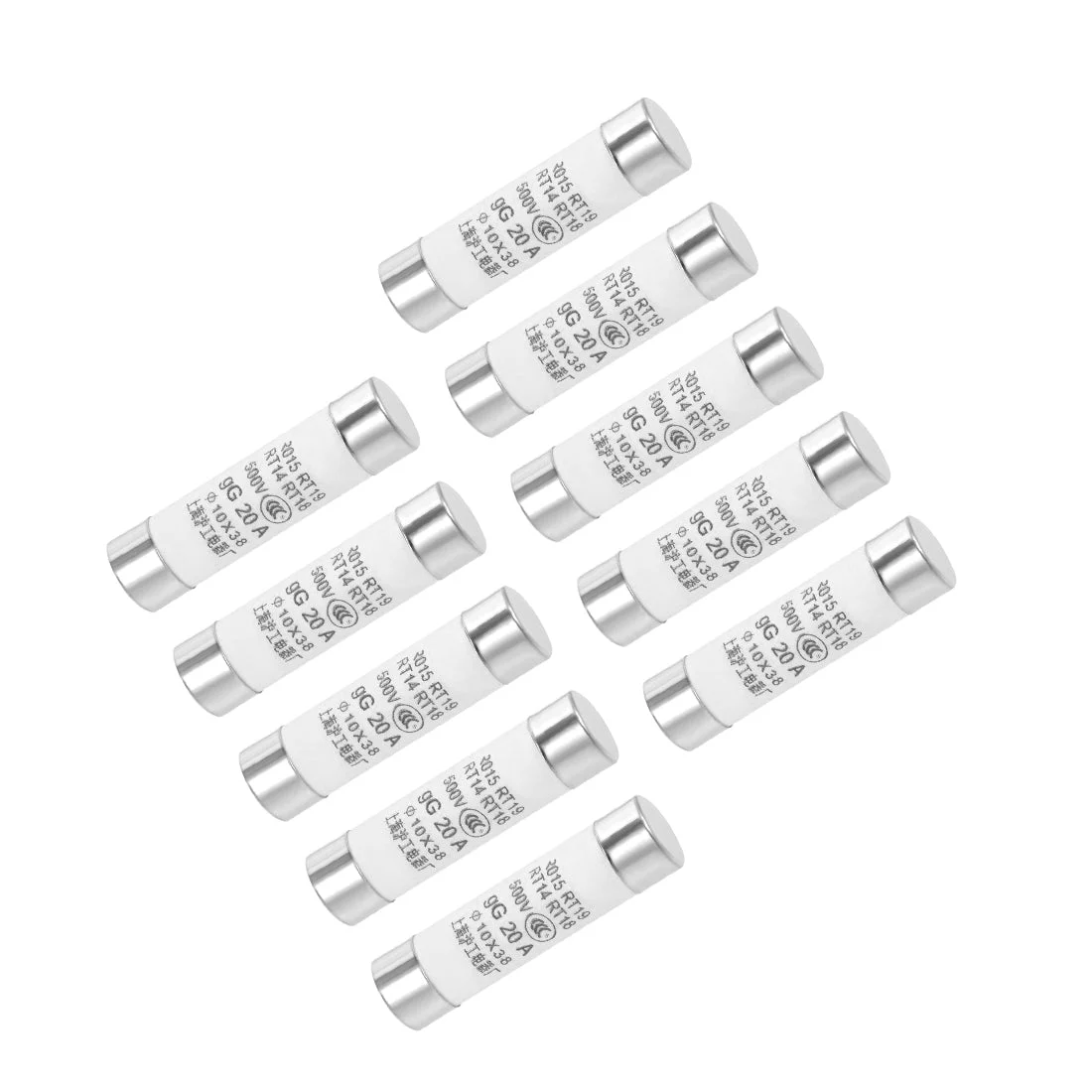 Cartridge Fuses 20A 500V 10x38mm Fast Blow Audio Amplifier Ceramic 10X