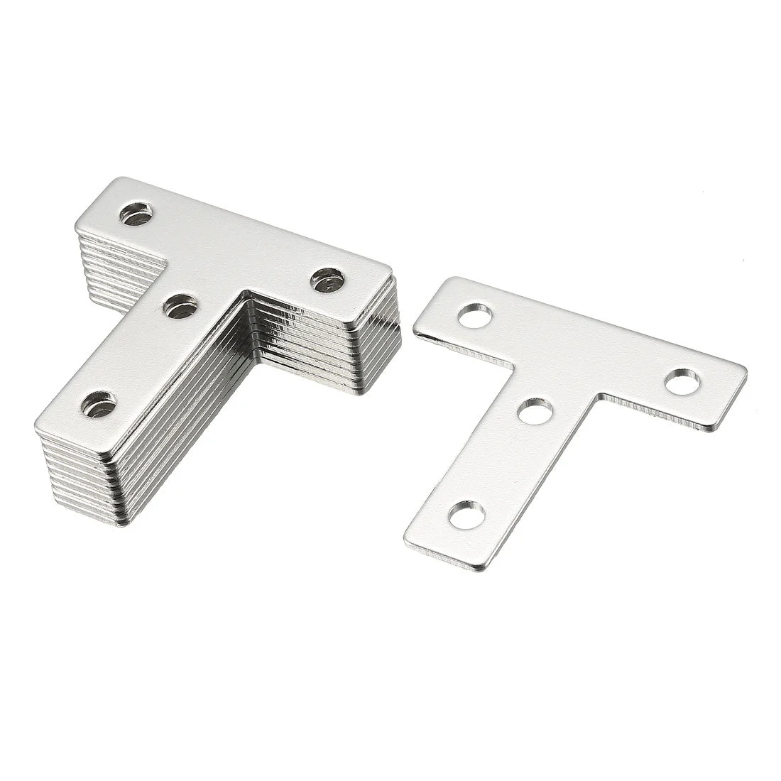 Flat T Shape Repair Mending Plate, 60x60x2mm, Carbon Steel Joining Bracket Support Brace, 10pcs