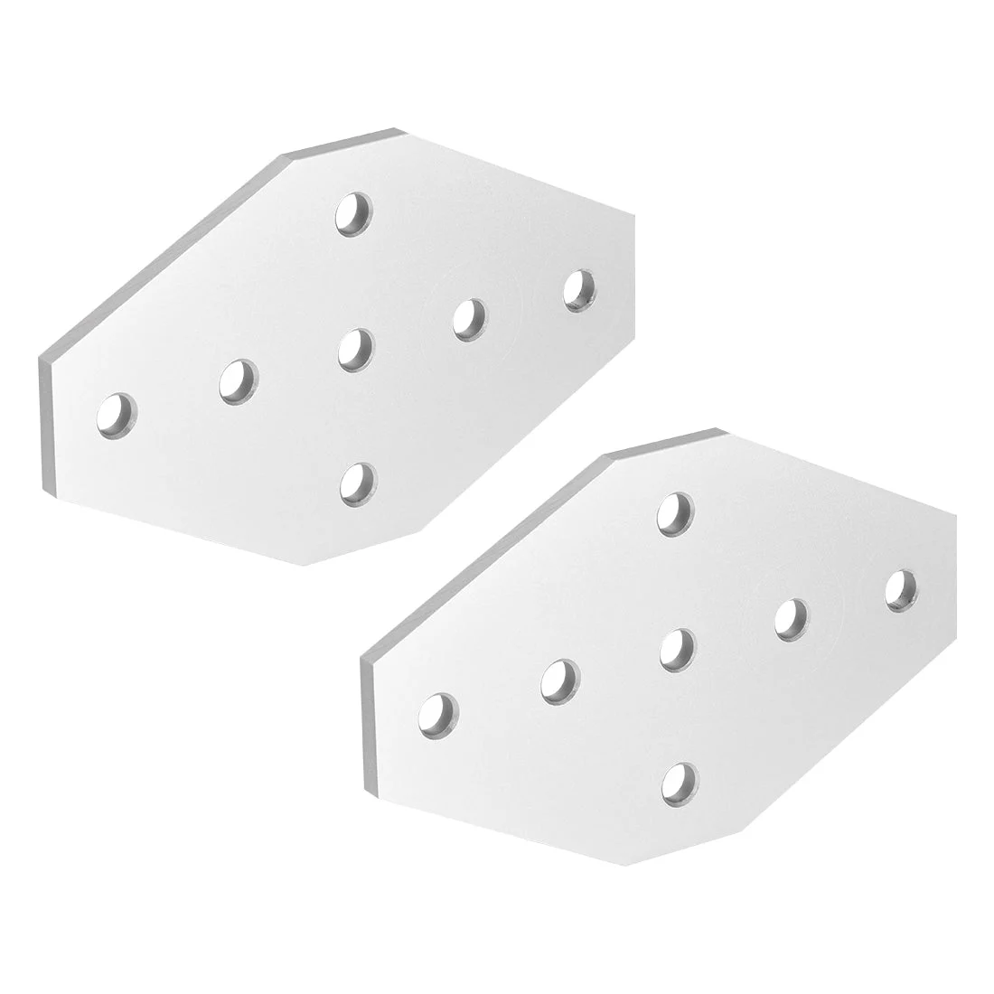 Outside Joining Plate, 100mm x 60mm x 4mm with 7-Hole Joint Bracket for 2020 Aluminum Profile, 2 Pcs (Silver)